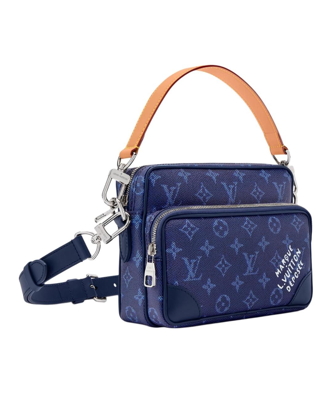LOUIS VUITTON Синяя сумка через плечо из канвы, фото 2