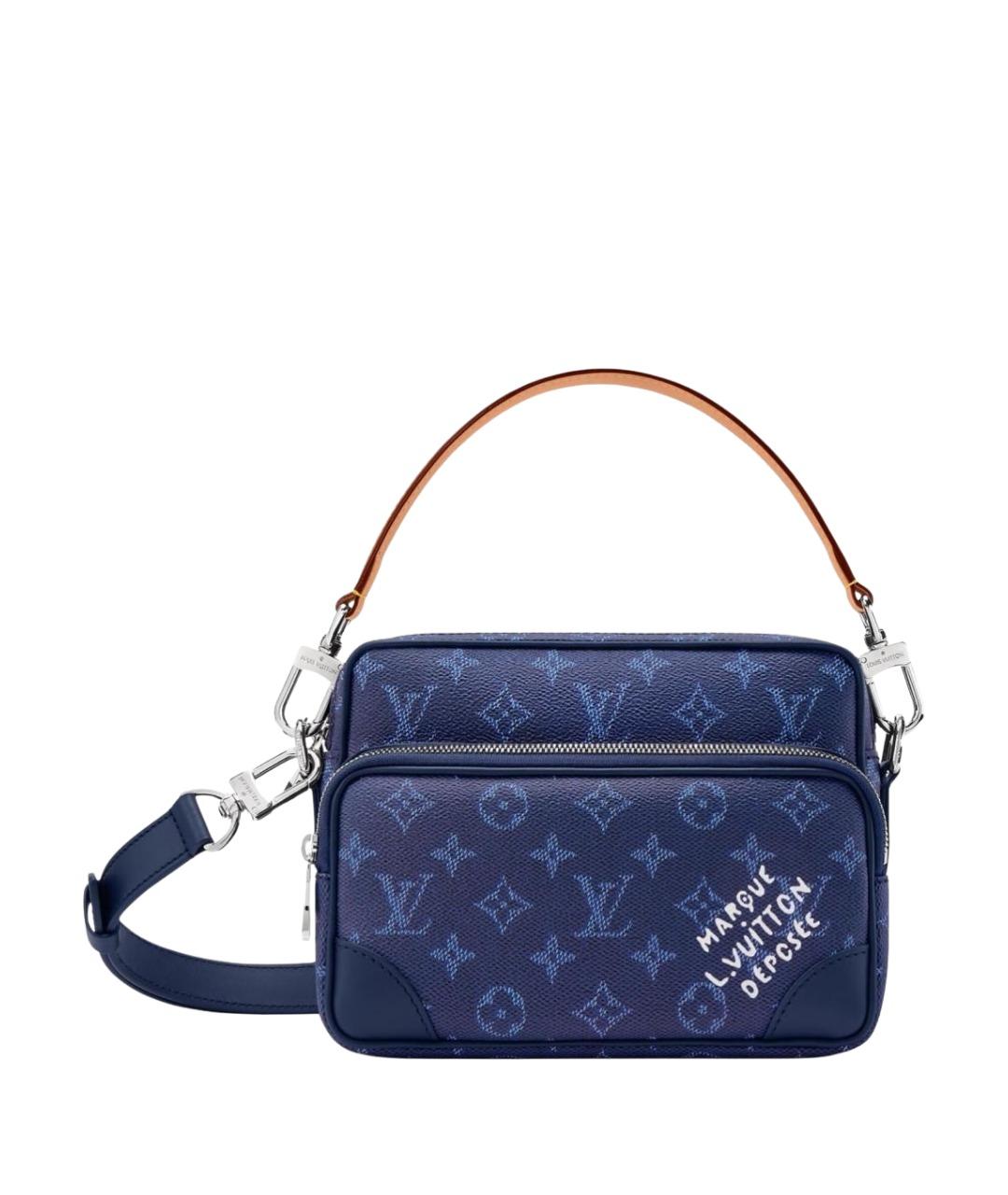 LOUIS VUITTON Синяя сумка через плечо из канвы, фото 1
