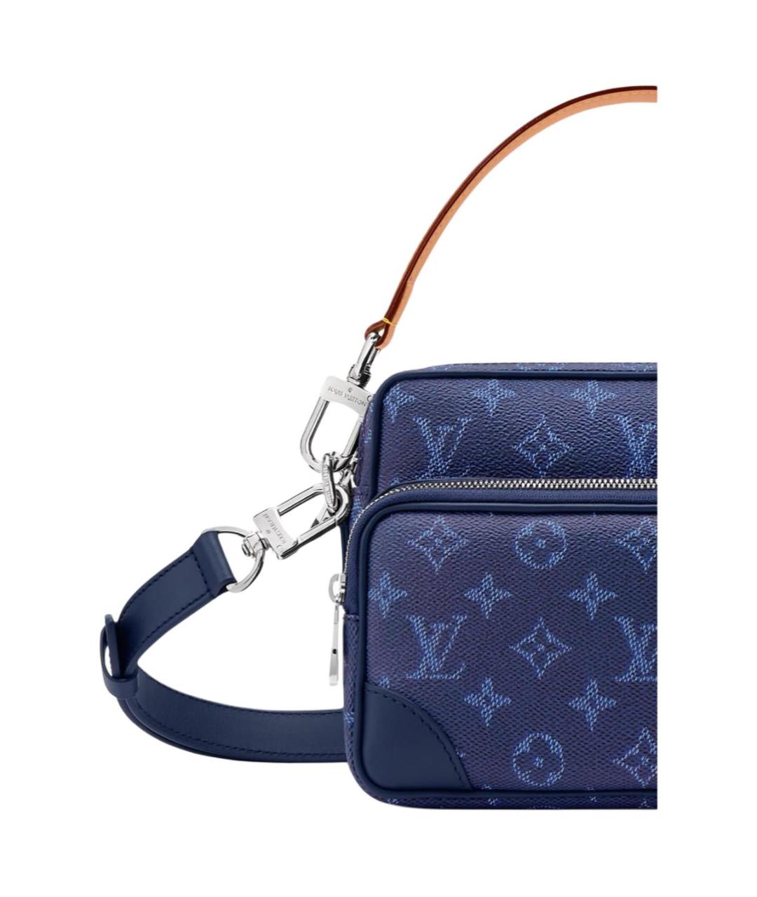 LOUIS VUITTON Синяя сумка через плечо из канвы, фото 5