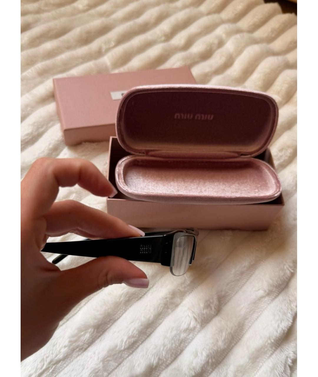 MIU MIU Черные металлические солнцезащитные очки, фото 5