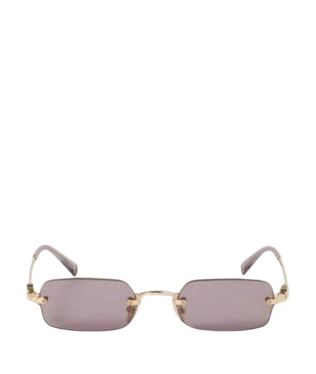 MIU MIU Золотые солнцезащитные очки, фото 3