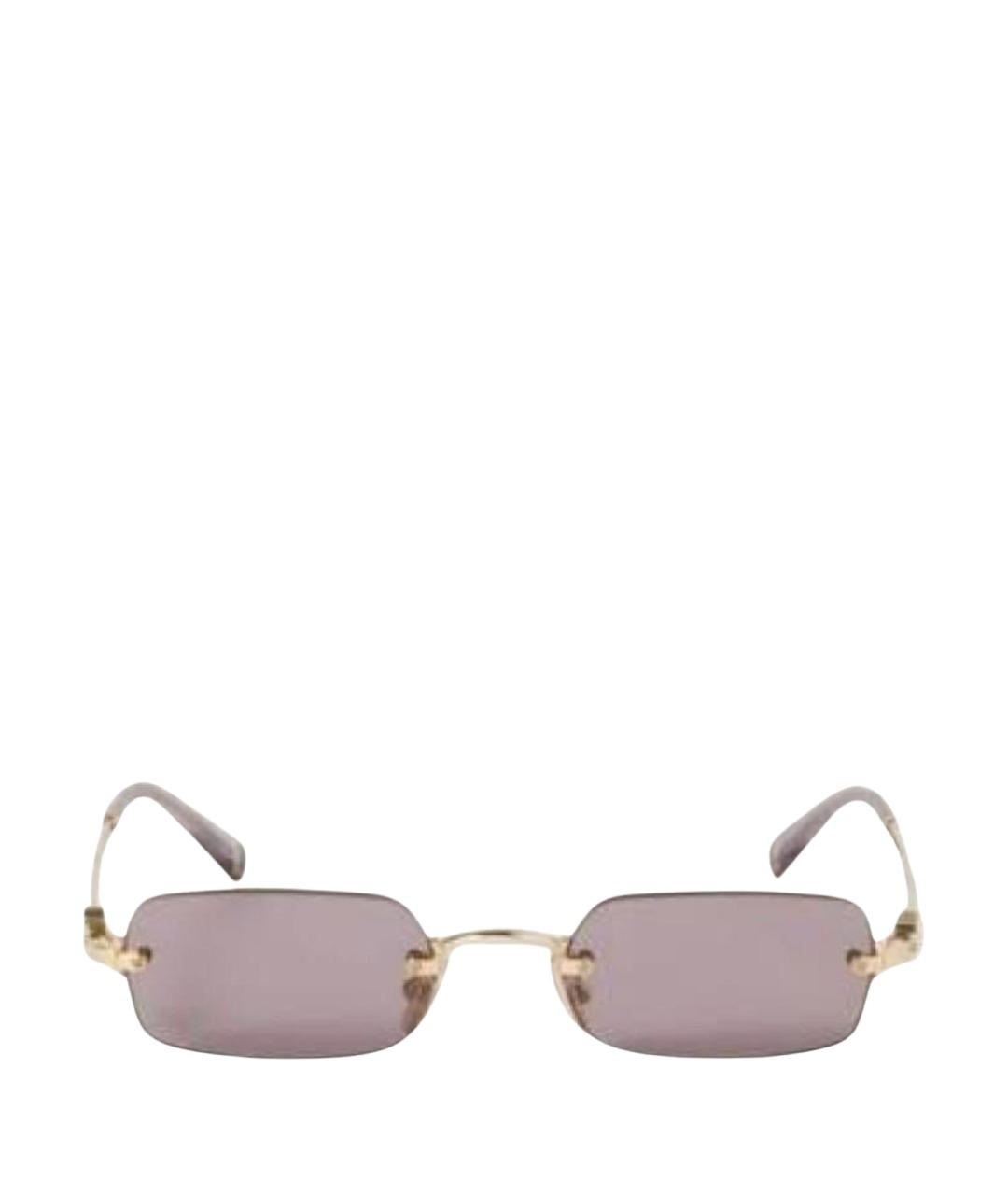 MIU MIU Золотые солнцезащитные очки, фото 1