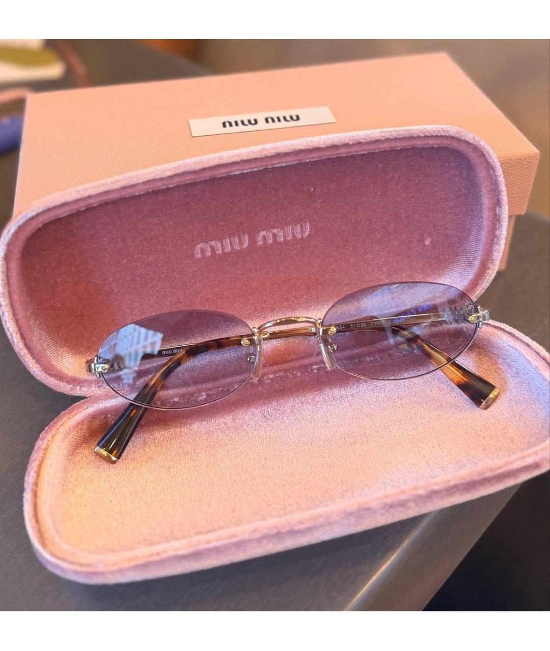 MIU MIU Синие металлические солнцезащитные очки, фото 2