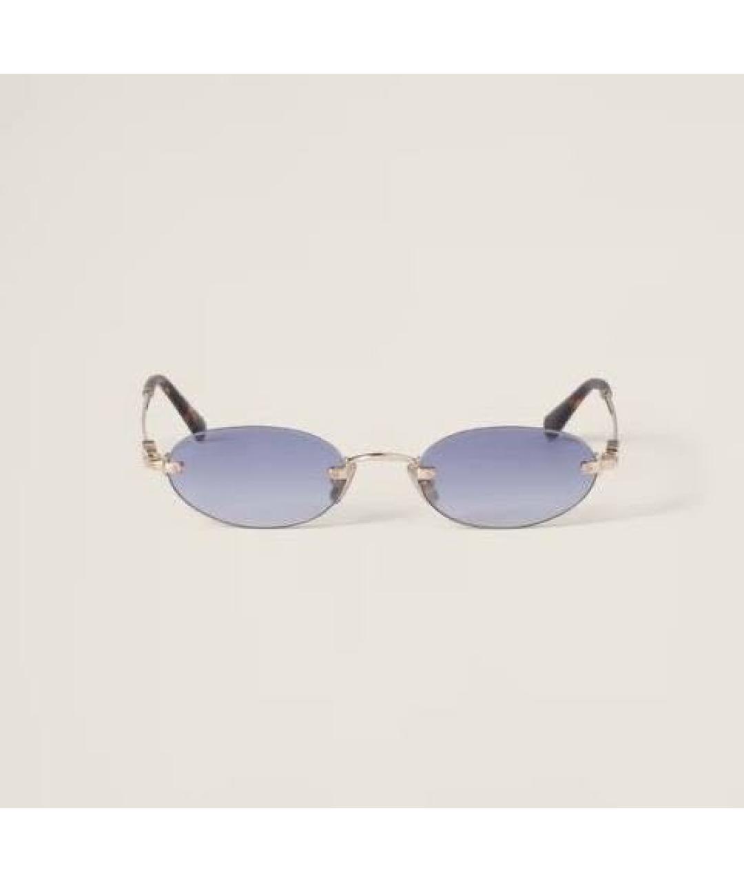 MIU MIU Синие металлические солнцезащитные очки, фото 5