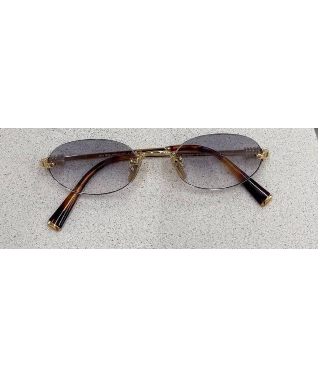 MIU MIU Синие металлические солнцезащитные очки, фото 3
