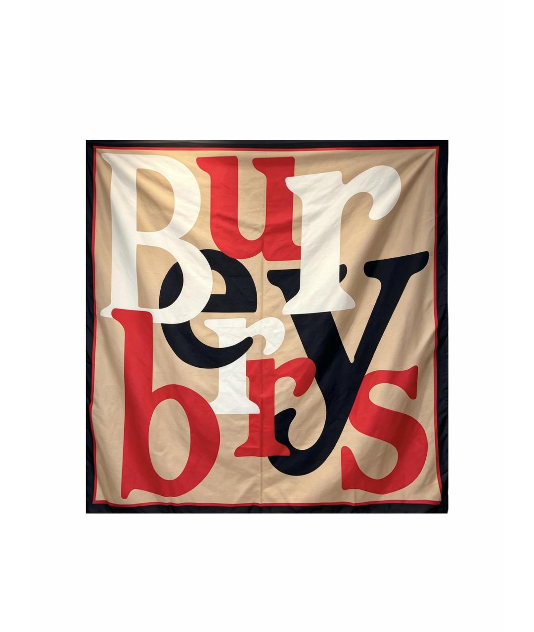 BURBERRY Бежевый хлопковый шарф, фото 1