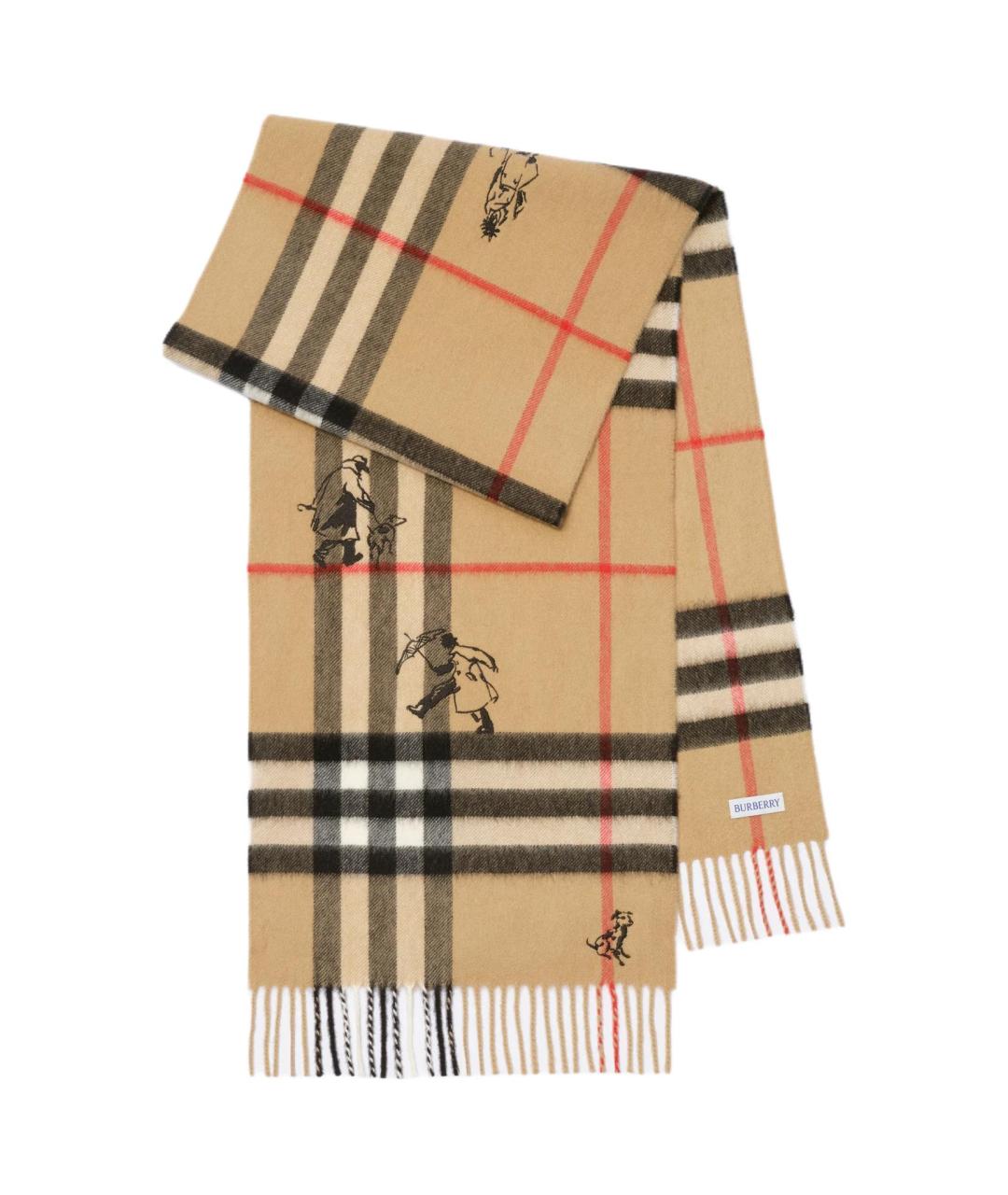 BURBERRY Бежевый кашемировый шарф, фото 1