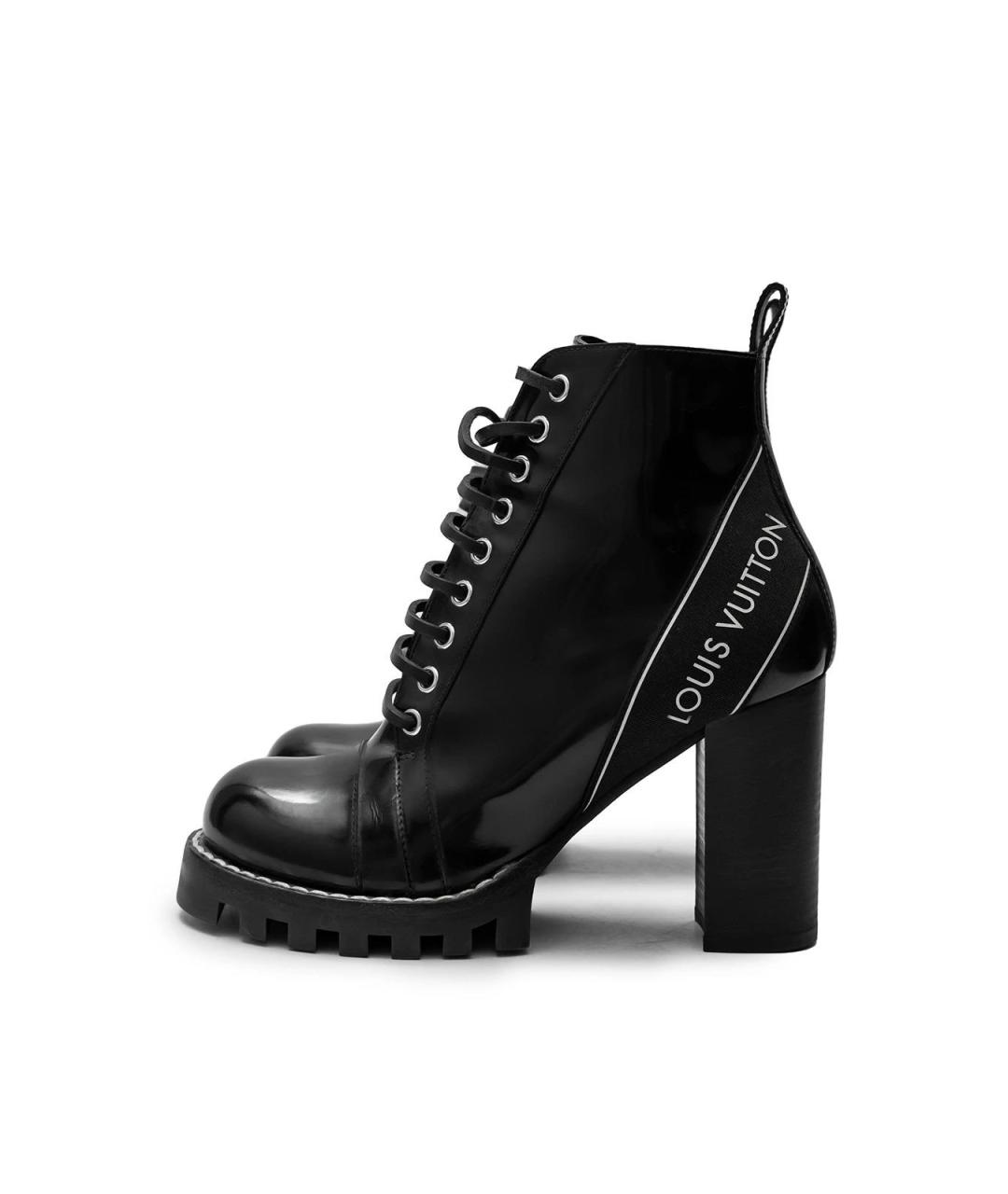 LOUIS VUITTON Черные кожаные ботильоны, фото 5