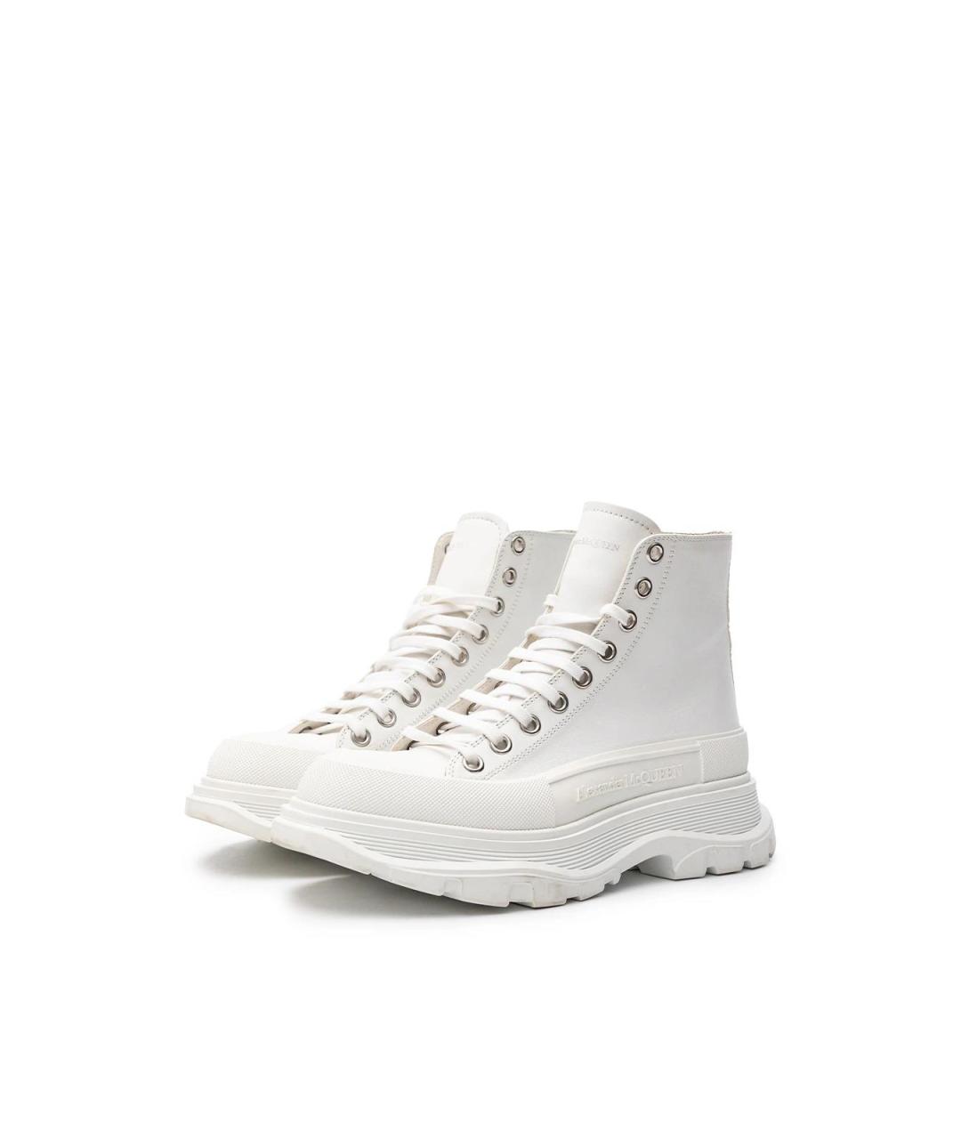 ALEXANDER MCQUEEN Белые кожаные ботинки, фото 2