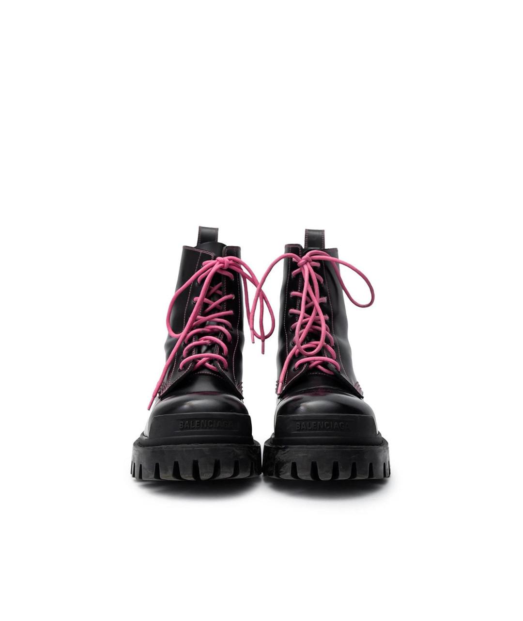 BALENCIAGA Черные кожаные ботинки, фото 4