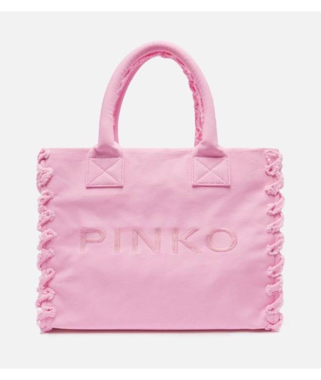 PINKO Розовая тканевая сумка тоут, фото 6