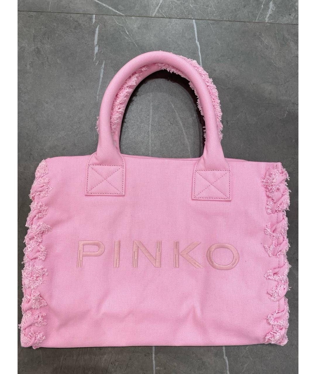PINKO Розовая тканевая сумка тоут, фото 2
