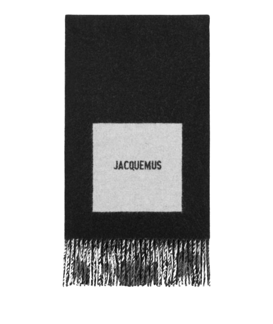 JACQUEMUS Черный шерстяной шарф, фото 1