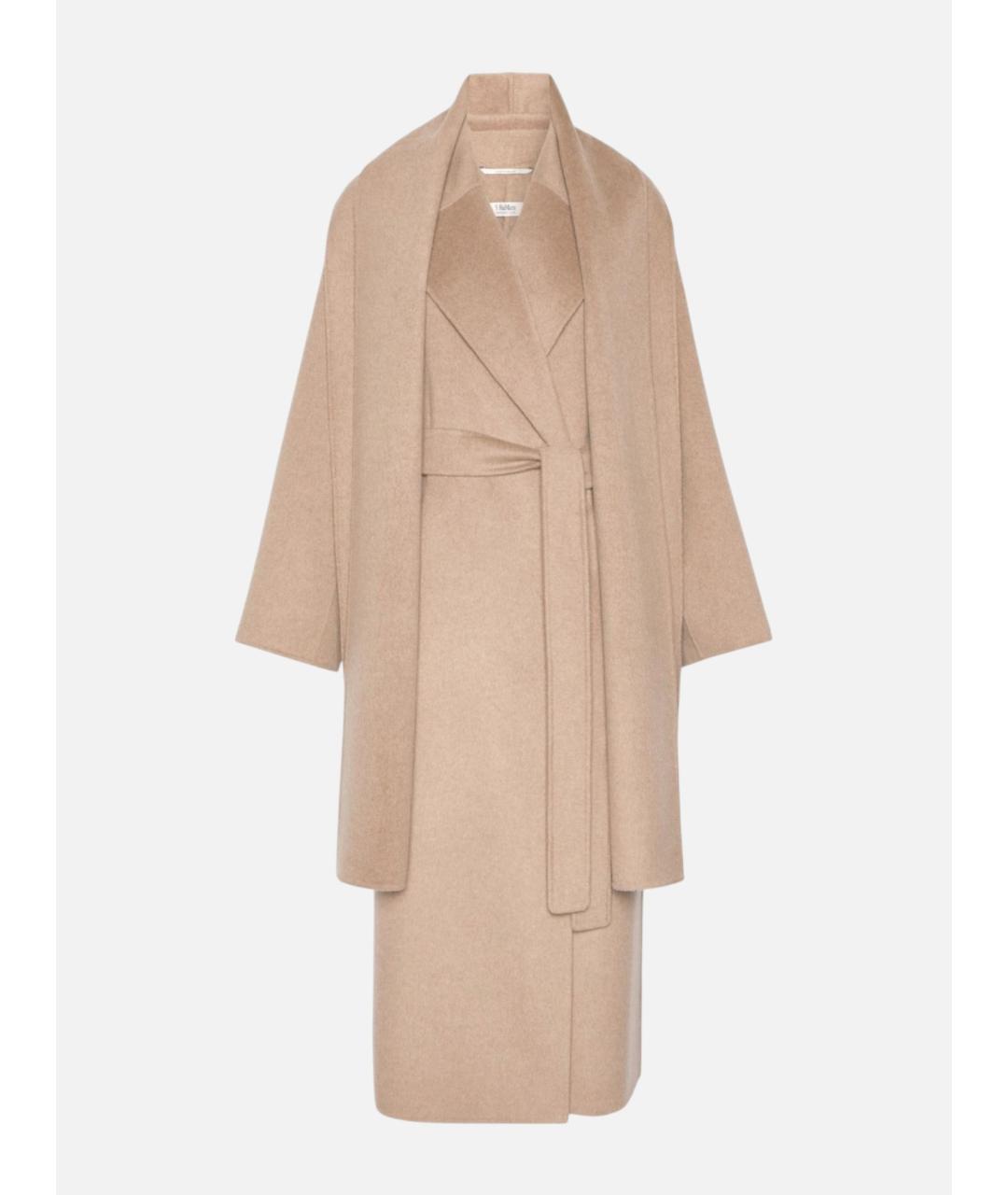 'S MAX MARA Бежевое шерстяное пальто, фото 6