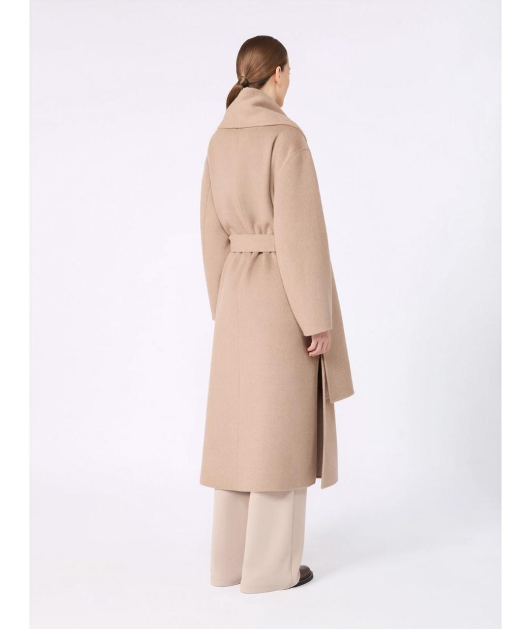 'S MAX MARA Бежевое шерстяное пальто, фото 4