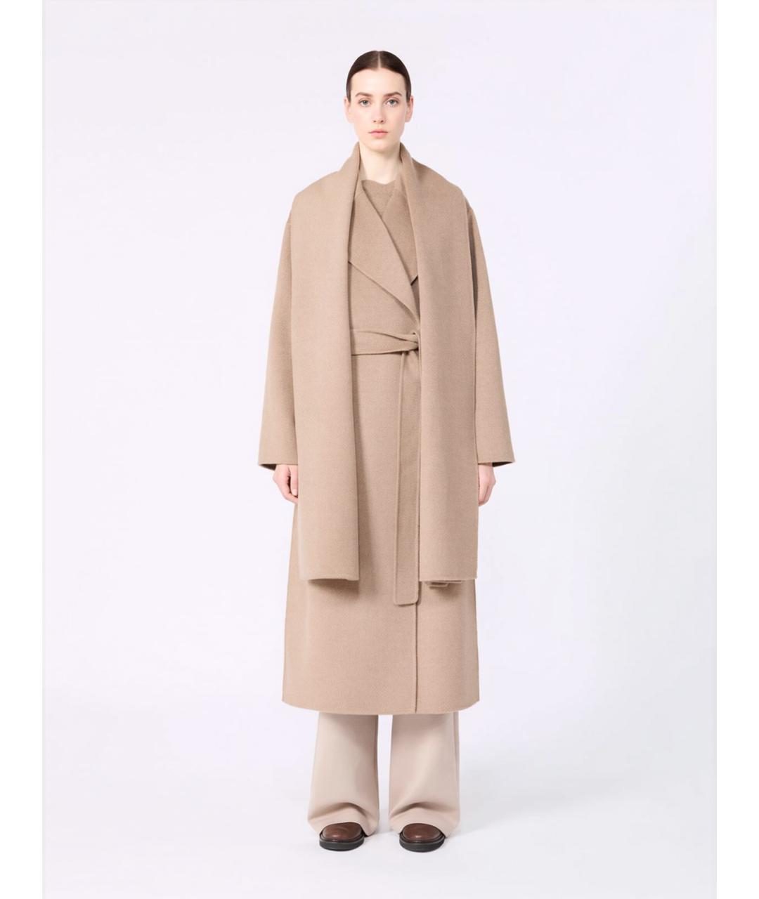 'S MAX MARA Бежевое шерстяное пальто, фото 3