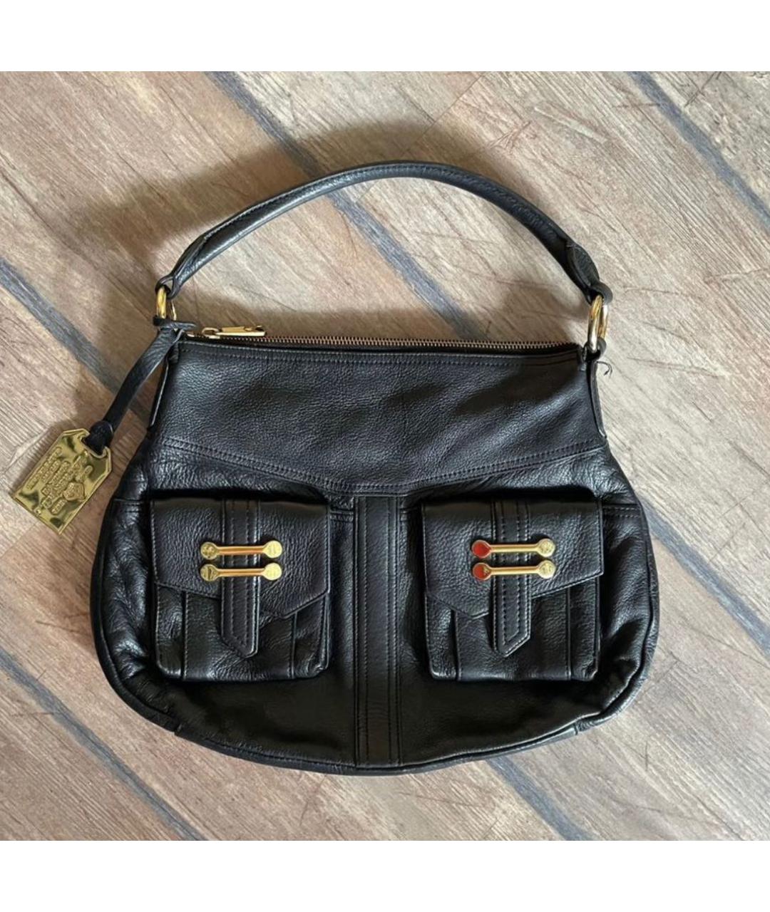 RALPH LAUREN Черная кожаная сумка с короткими ручками, фото 6
