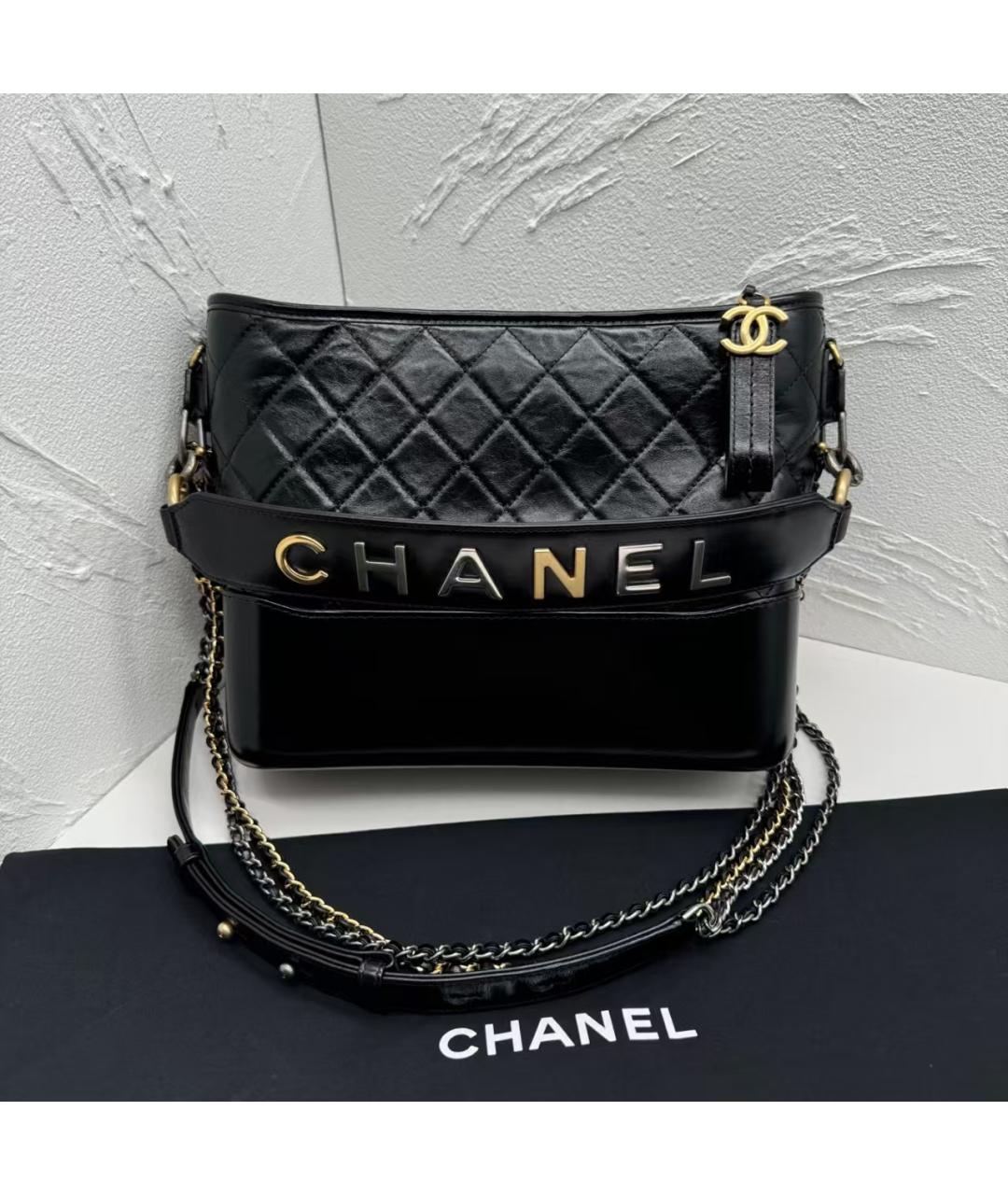 CHANEL Черная кожаная сумка через плечо, фото 6