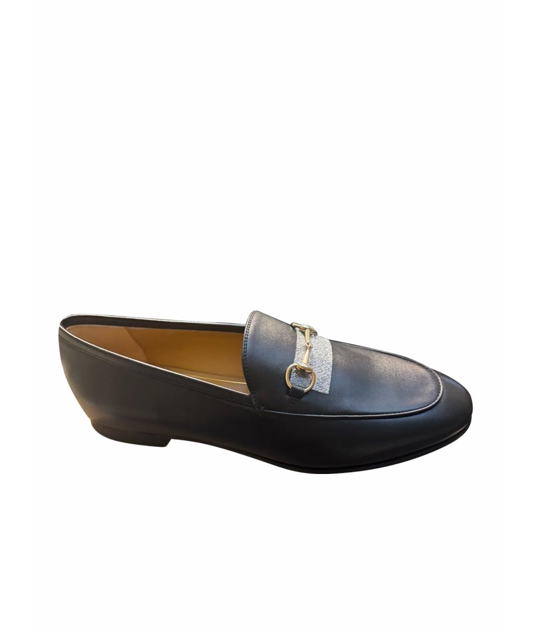 GUCCI Черные кожаные лоферы, фото 1