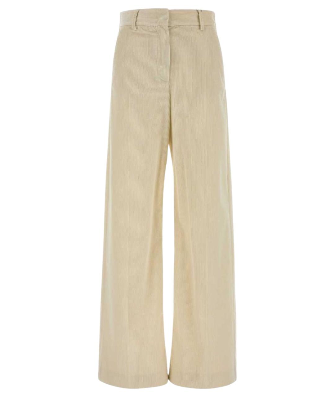 WEEKEND MAX MARA Бежевые хлопковые брюки широкие, фото 1