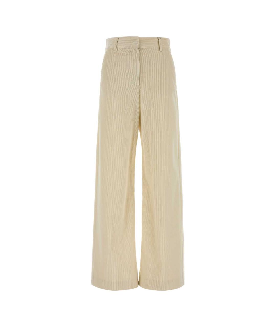WEEKEND MAX MARA Бежевые хлопковые брюки широкие, фото 3