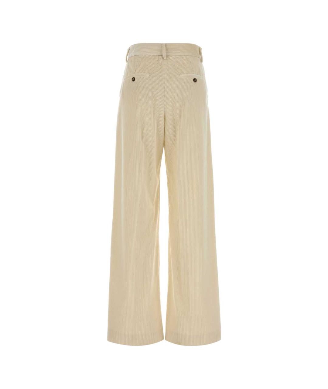 WEEKEND MAX MARA Бежевые хлопковые брюки широкие, фото 2