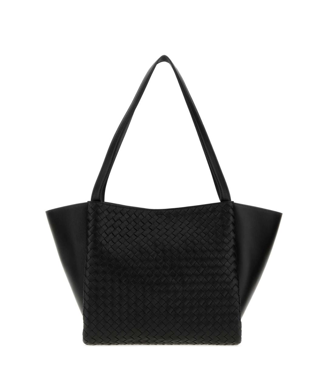 BOTTEGA VENETA Черная кожаная сумка тоут, фото 3