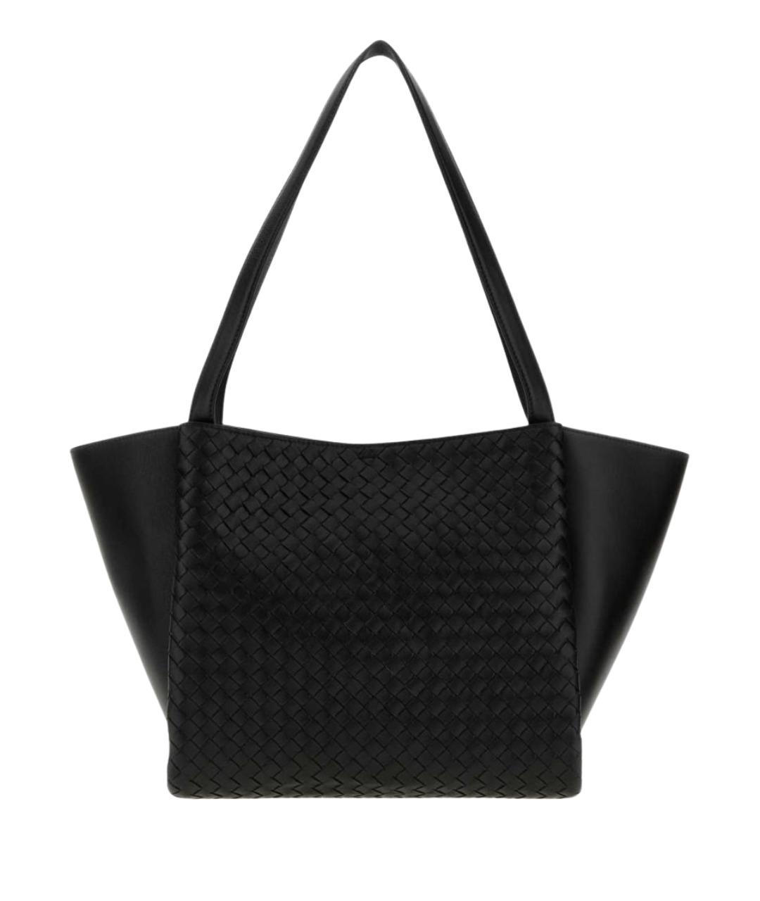 BOTTEGA VENETA Черная кожаная сумка тоут, фото 1