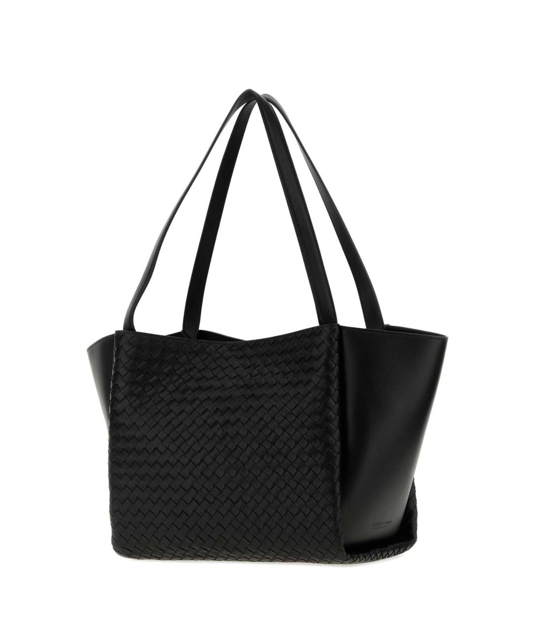BOTTEGA VENETA Черная кожаная сумка тоут, фото 2
