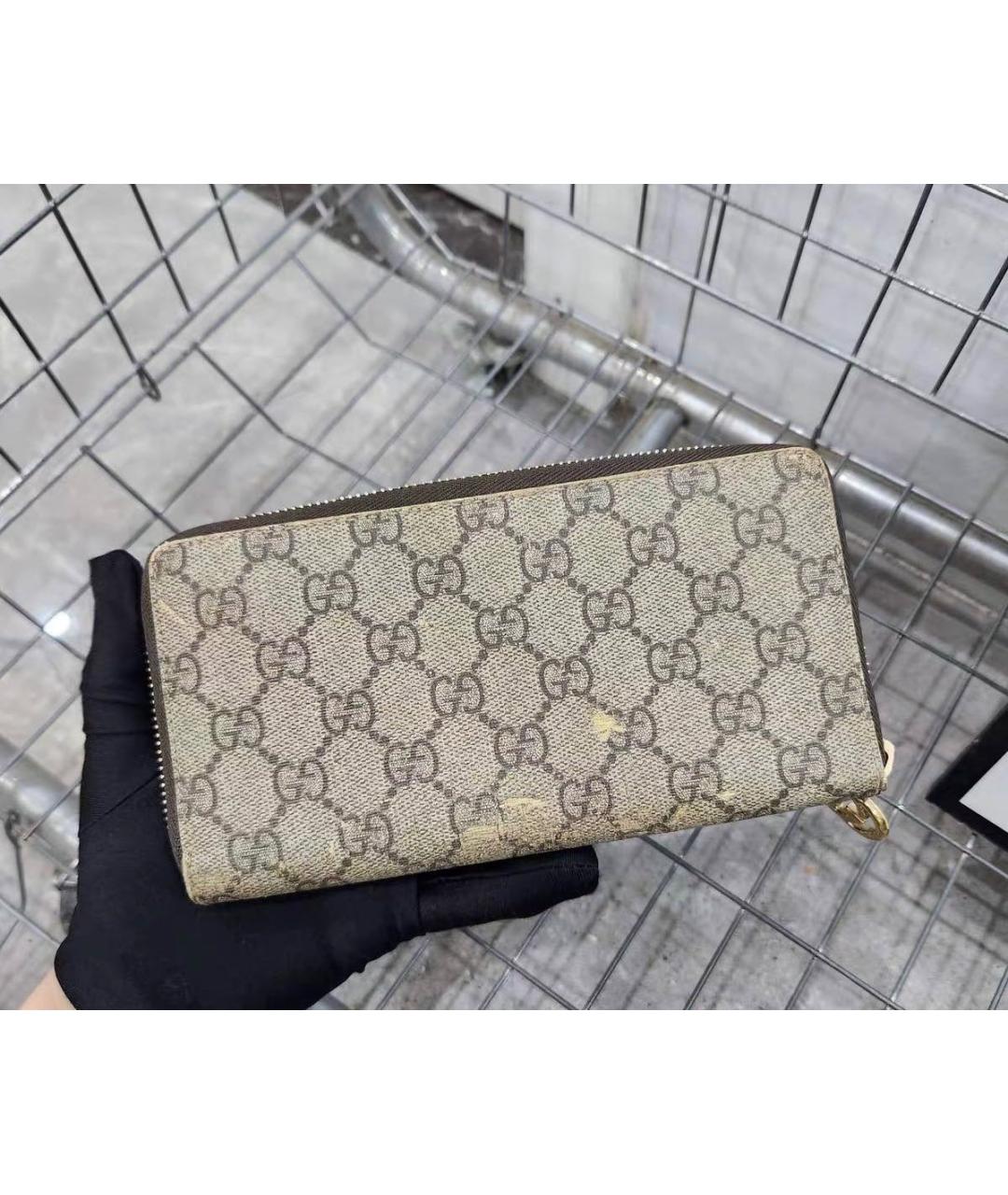 GUCCI Бежевый кожаный кошелек, фото 5