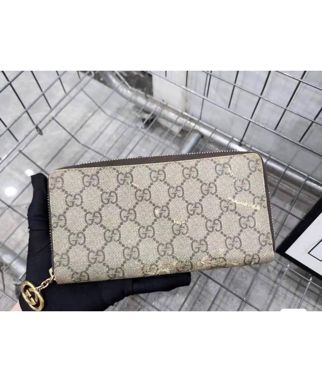 GUCCI Бежевый кожаный кошелек, фото 2