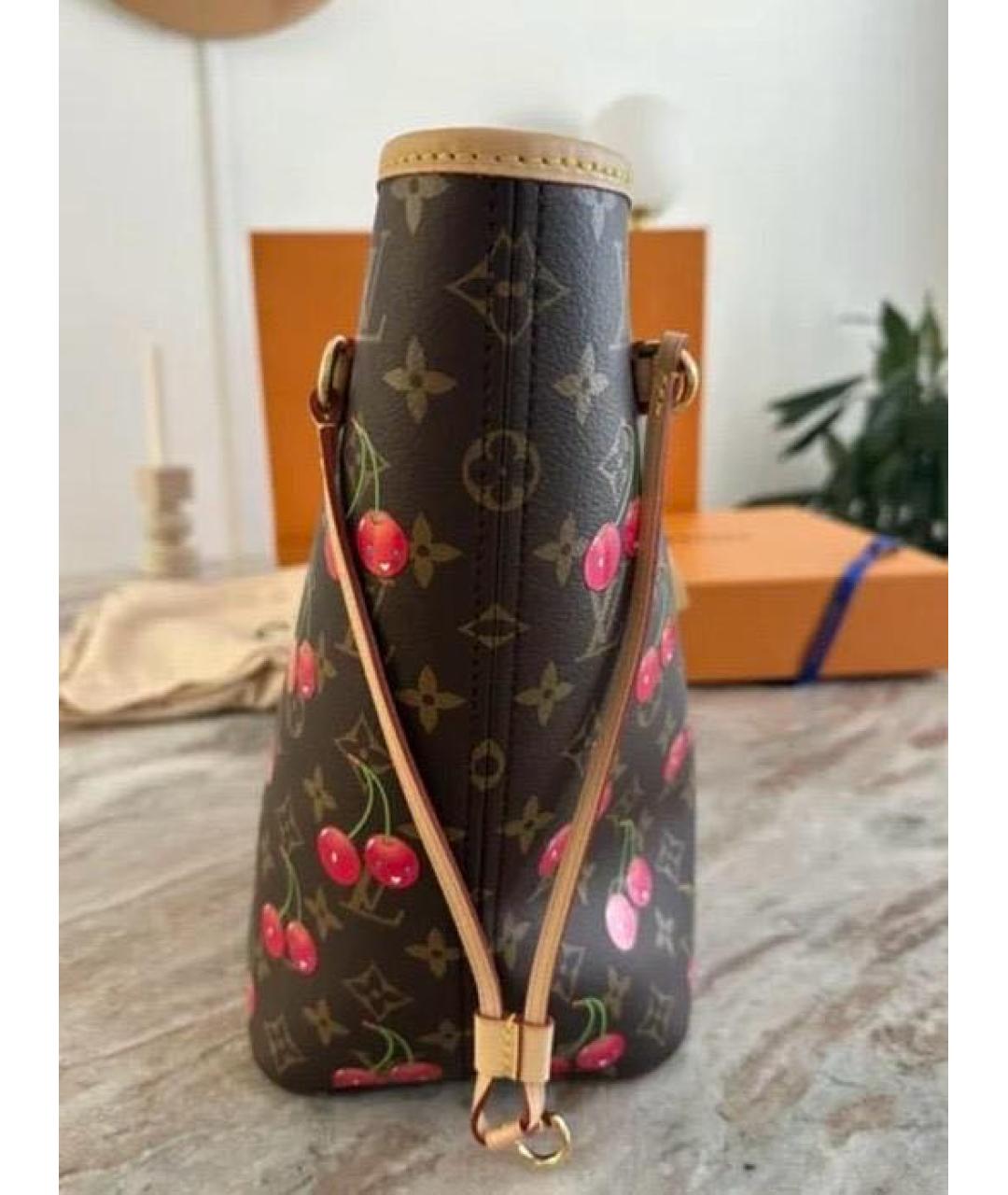 LOUIS VUITTON Коричневая кожаная сумка тоут, фото 4