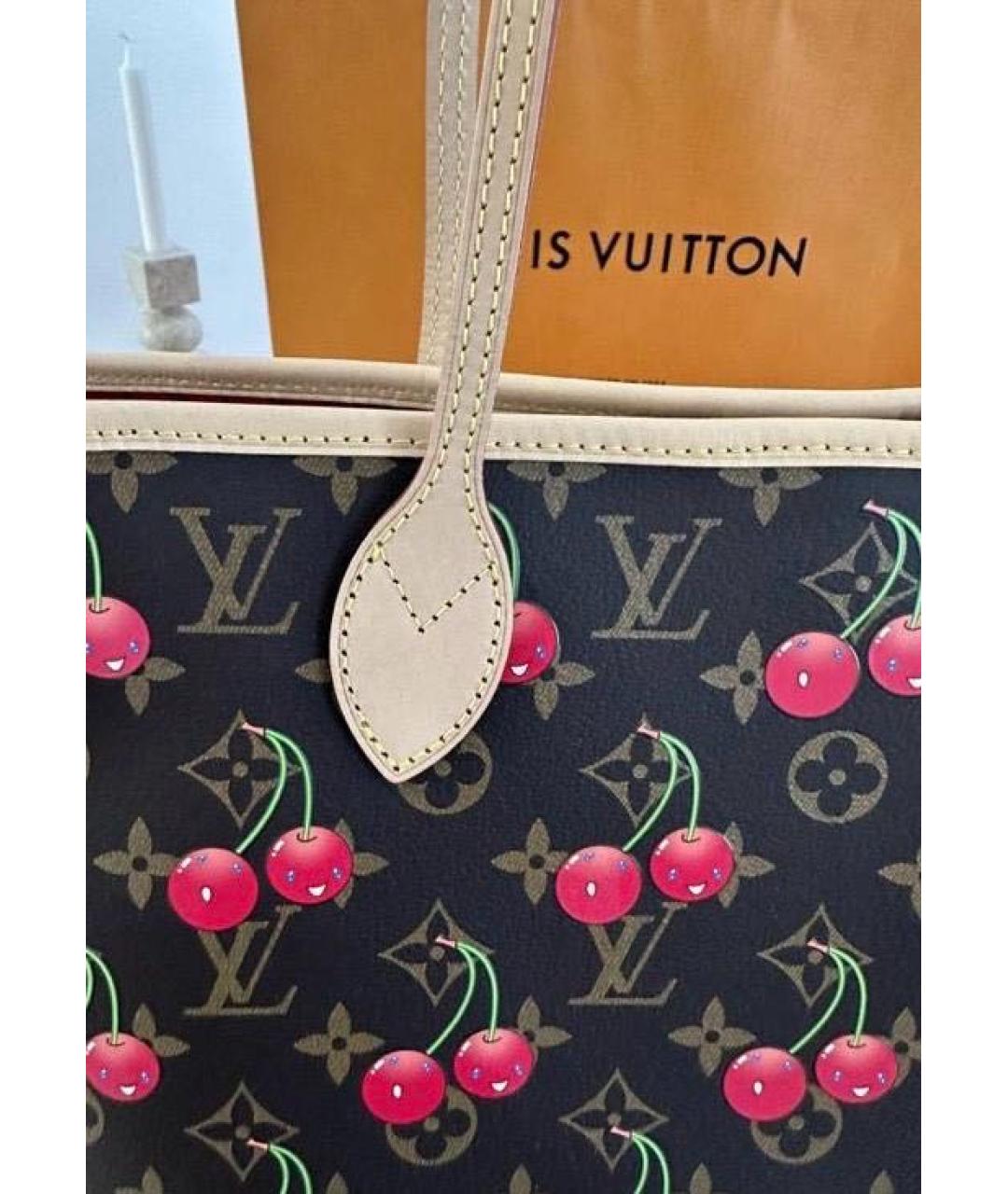 LOUIS VUITTON Коричневая кожаная сумка тоут, фото 7