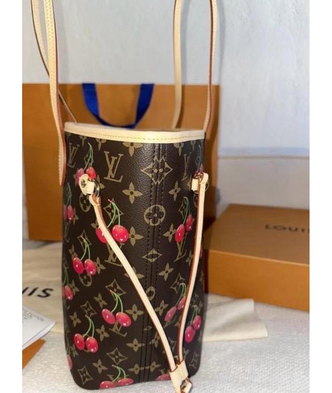 LOUIS VUITTON Коричневая кожаная сумка тоут, фото 3