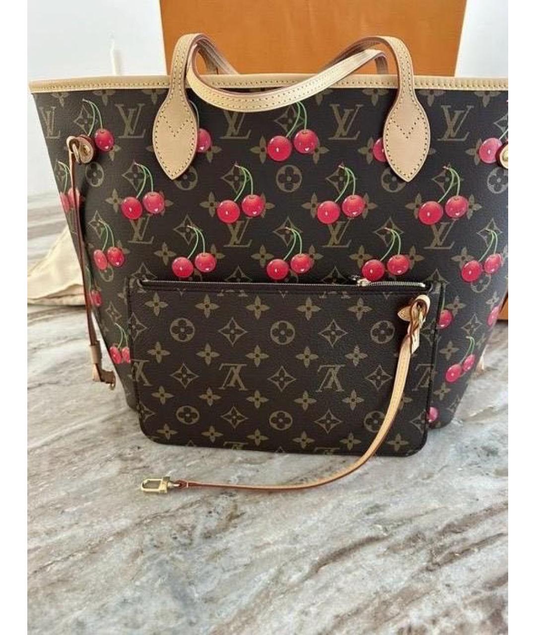 LOUIS VUITTON Коричневая кожаная сумка тоут, фото 5