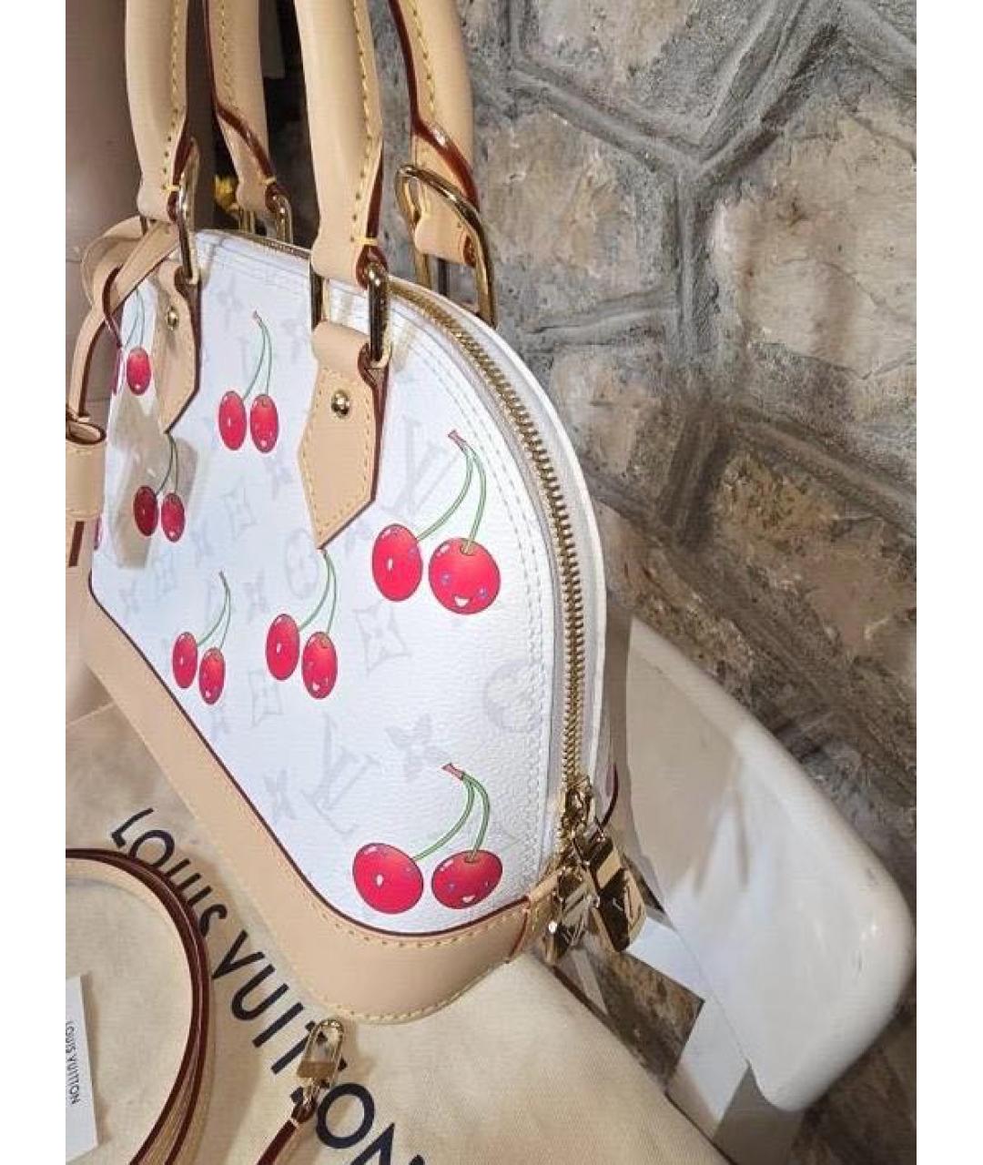 LOUIS VUITTON Белая кожаная сумка с короткими ручками, фото 2