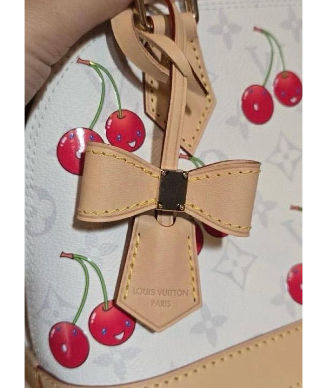 LOUIS VUITTON Белая кожаная сумка с короткими ручками, фото 8