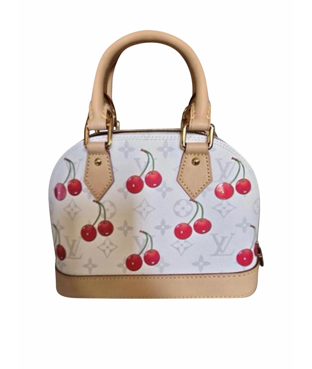 LOUIS VUITTON Белая кожаная сумка с короткими ручками, фото 1