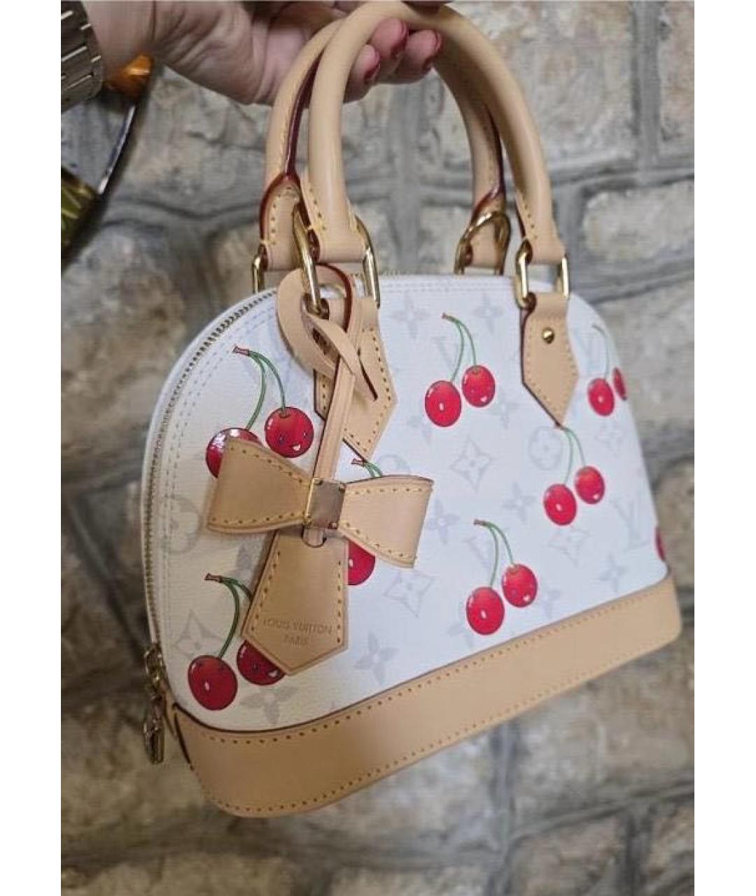 LOUIS VUITTON Белая кожаная сумка с короткими ручками, фото 3