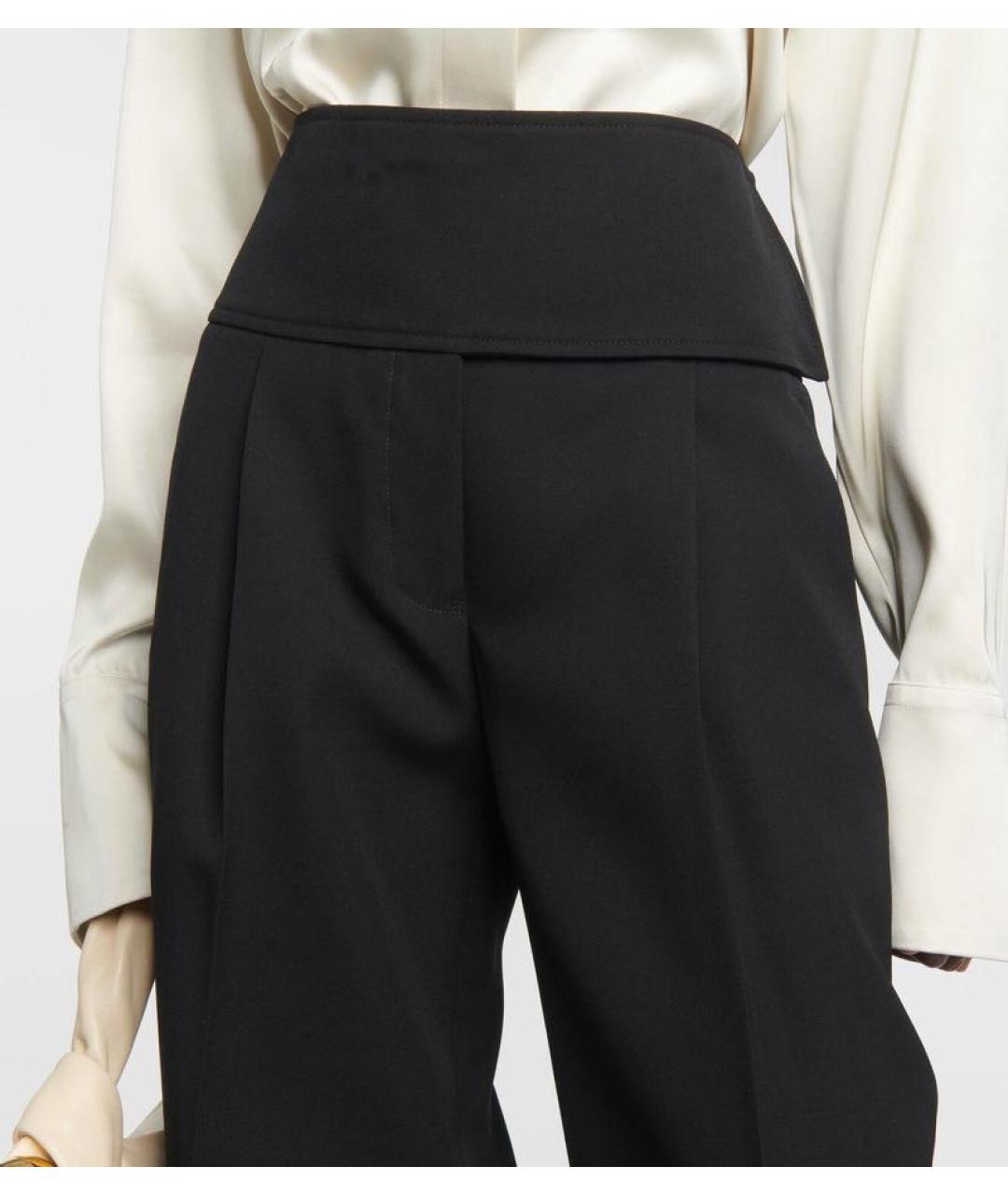 JIL SANDER Черные шерстяные прямые брюки, фото 5