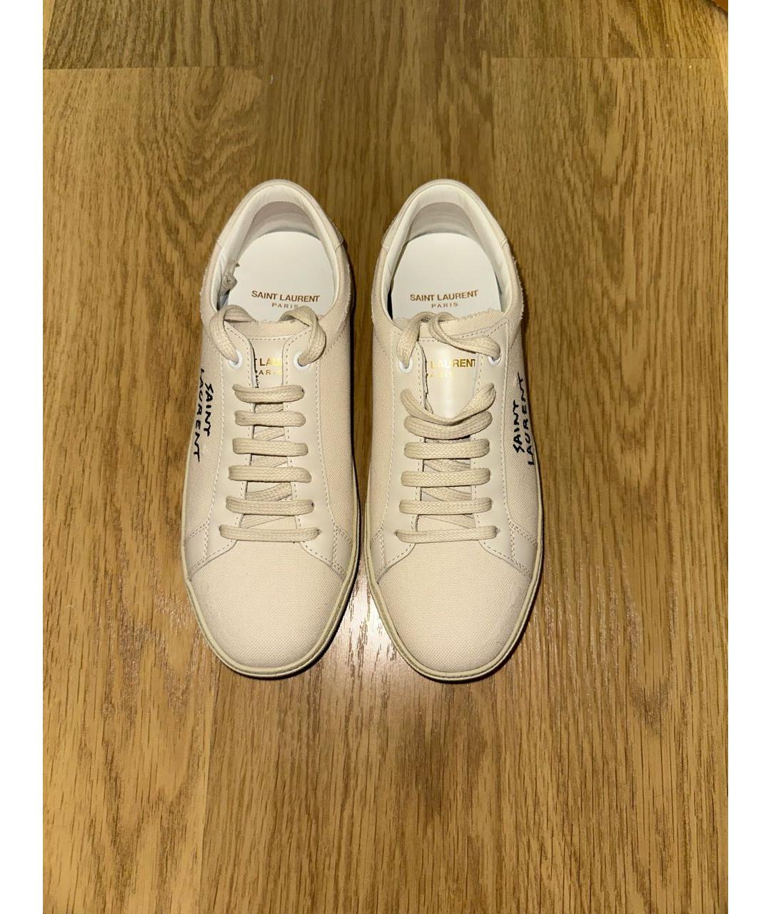 SAINT LAURENT Белые текстильные кеды, фото 2