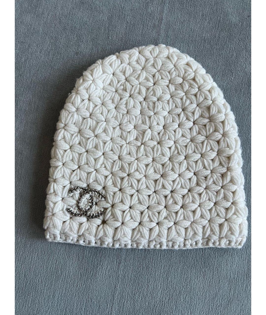 CHANEL Белая кашемировая шапка, фото 2
