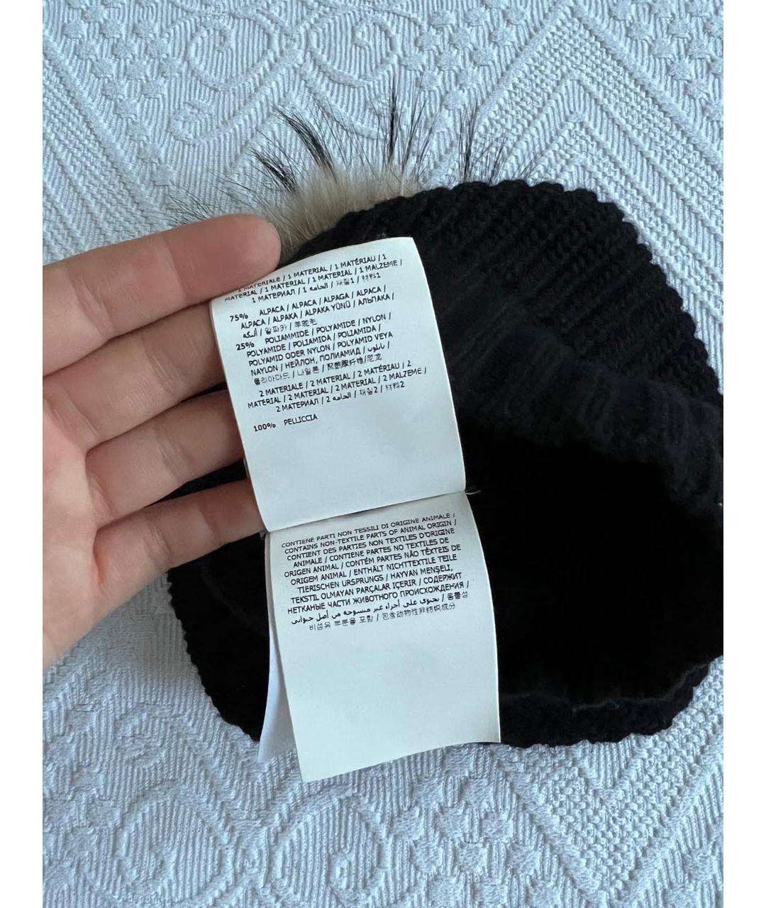 MONCLER Черная шапка, фото 7
