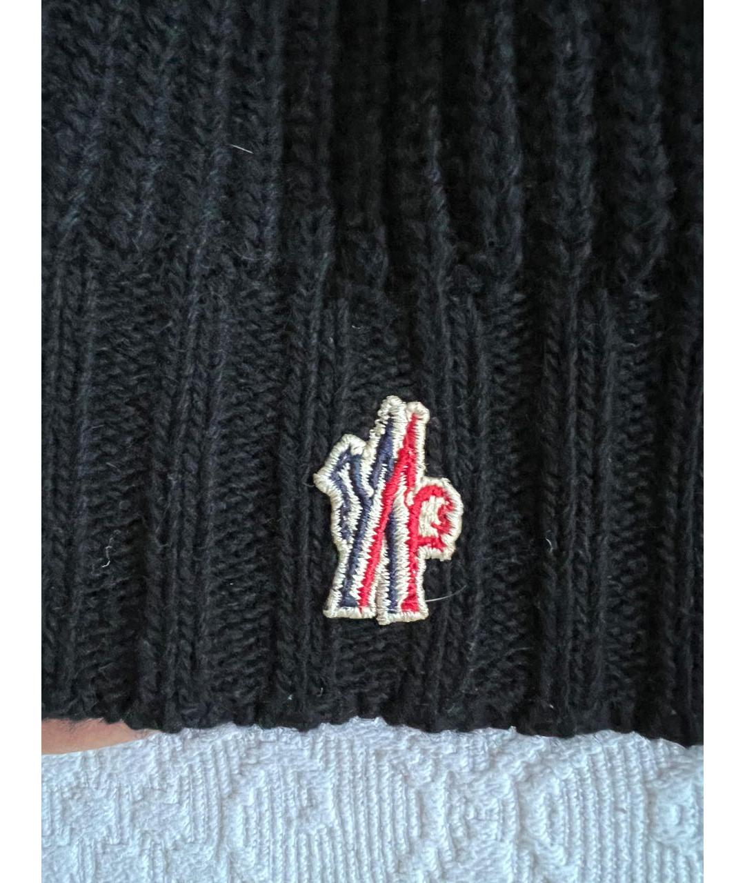 MONCLER Черная шапка, фото 2