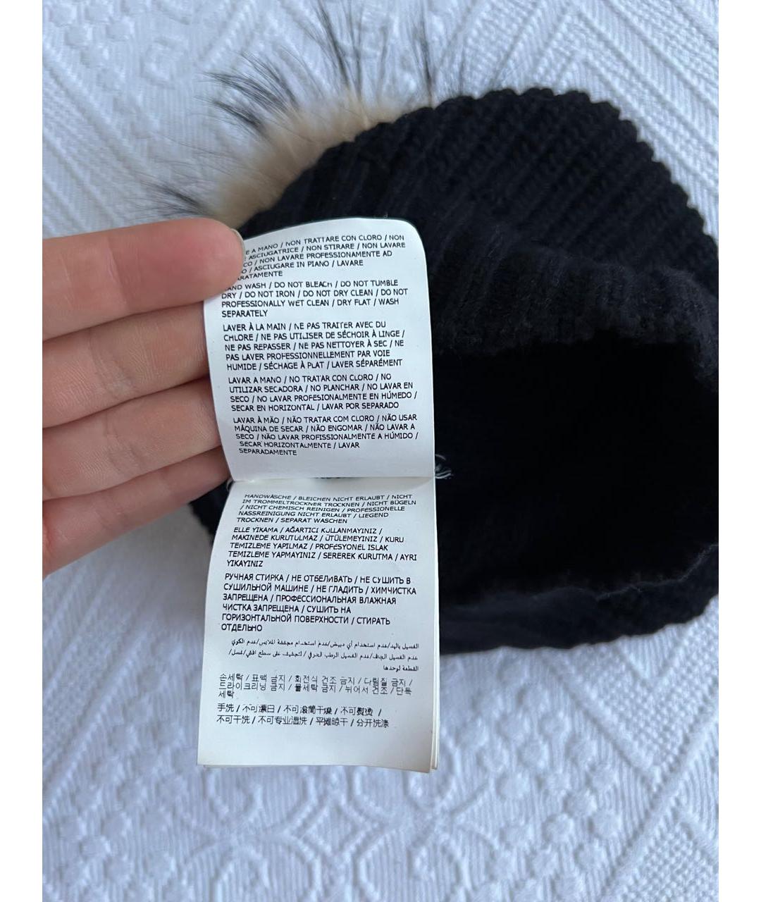 MONCLER Черная шапка, фото 6