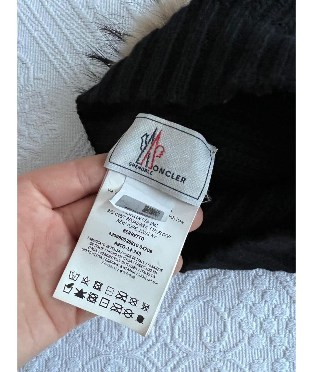 MONCLER Черная шапка, фото 5
