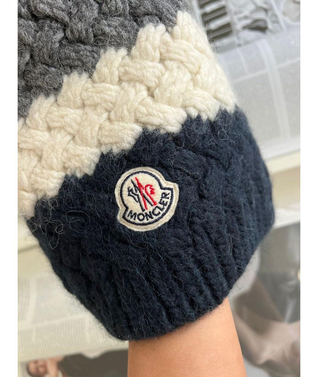 MONCLER Серая шапка, фото 3