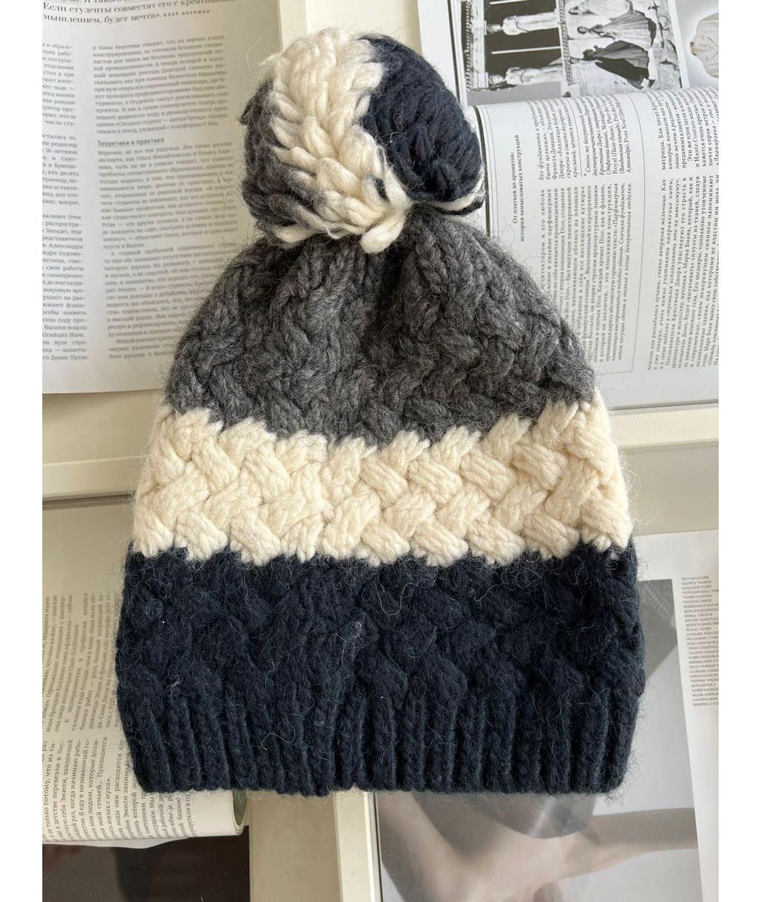 MONCLER Серая шапка, фото 2