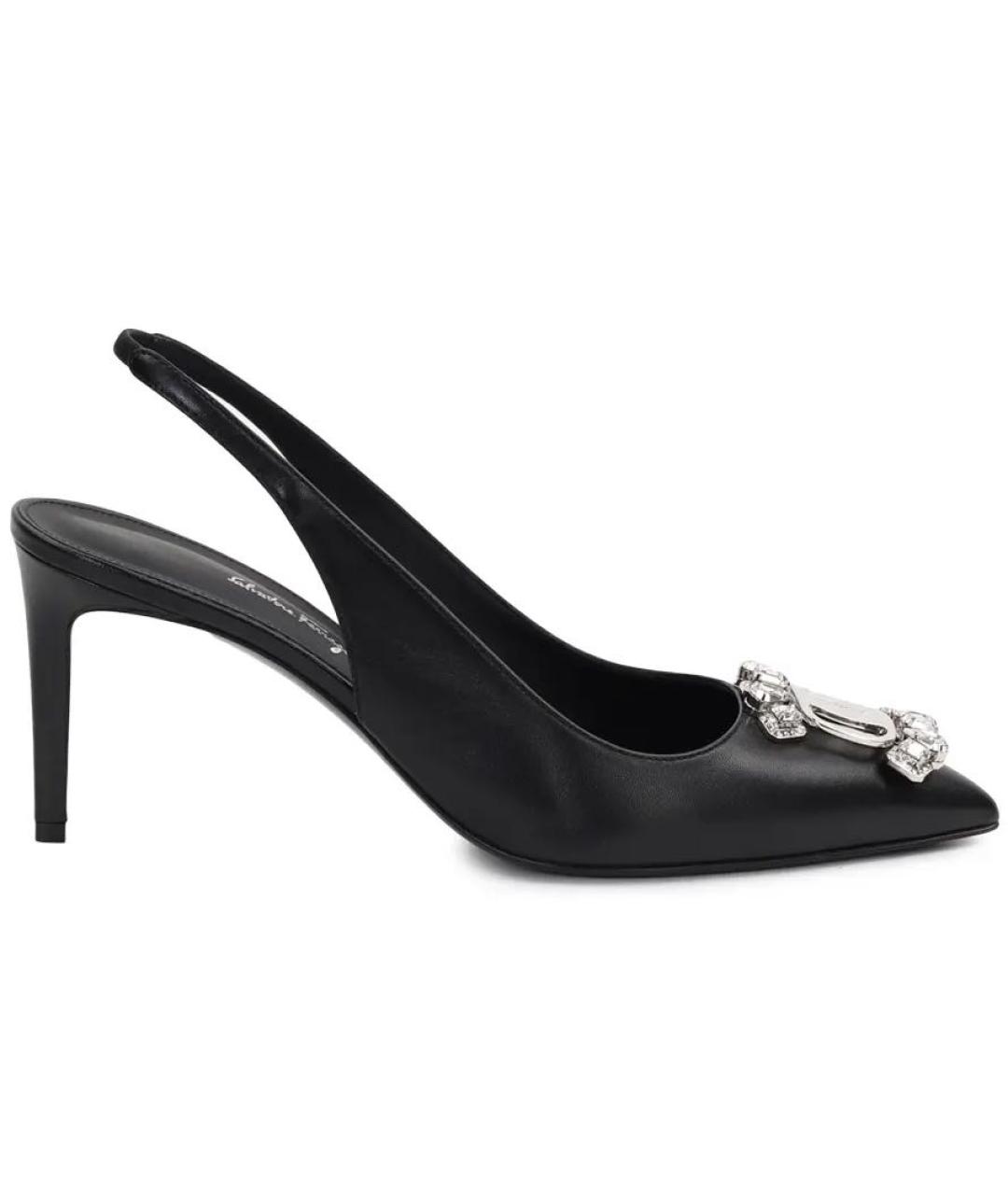 FERRAGAMO Черные кожаные туфли, фото 4