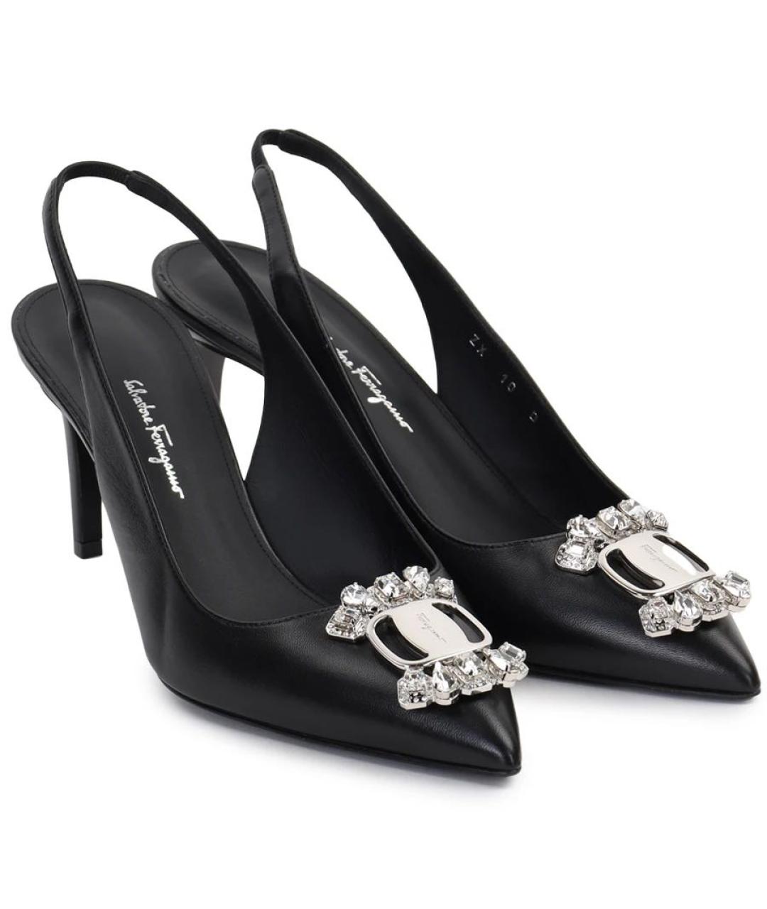 FERRAGAMO Черные кожаные туфли, фото 2